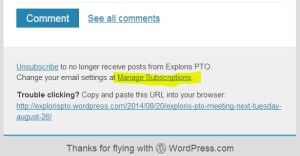 Manage Blog Subscription