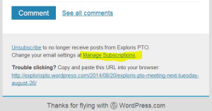 Manage Blog Subscription